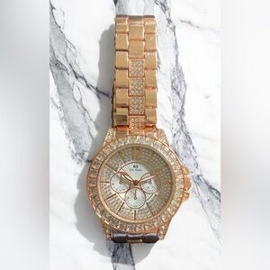 New- Bee Sister BS Women's Rose Gold Watch - Blingy- Rhinestones- Works